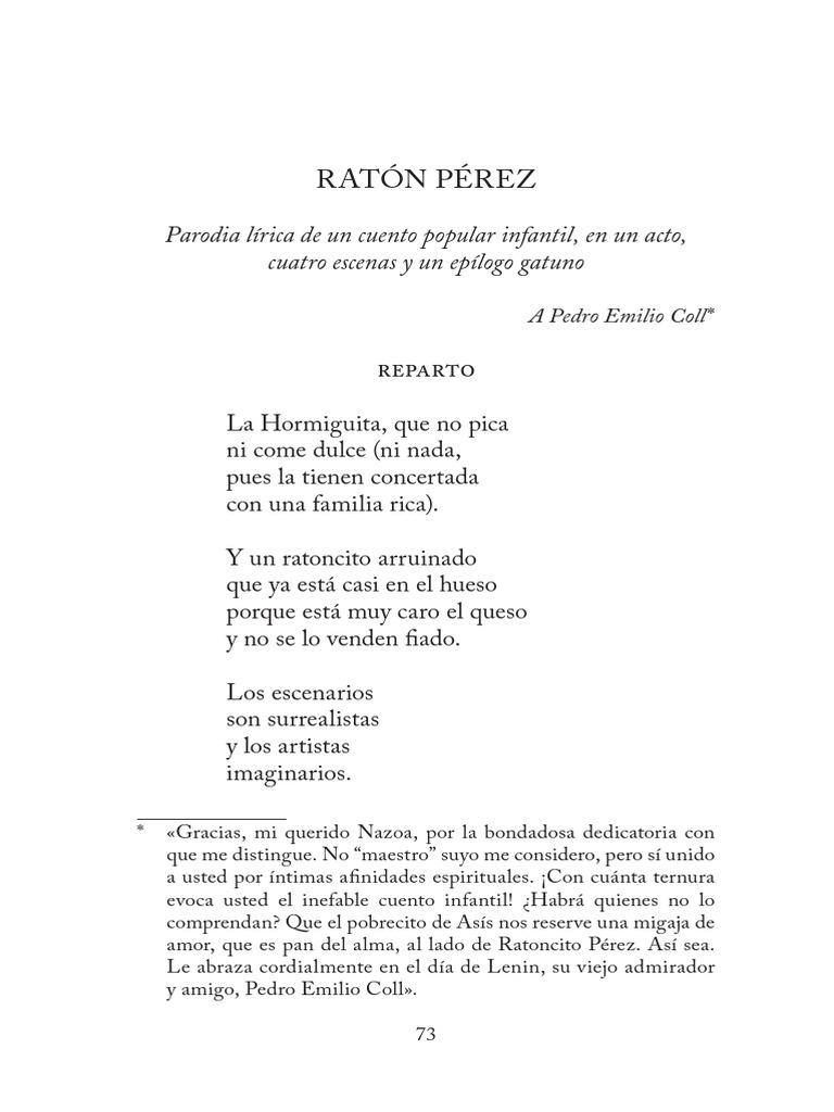 Poema Ratón Pérez de Aquiles Nazoa PDF