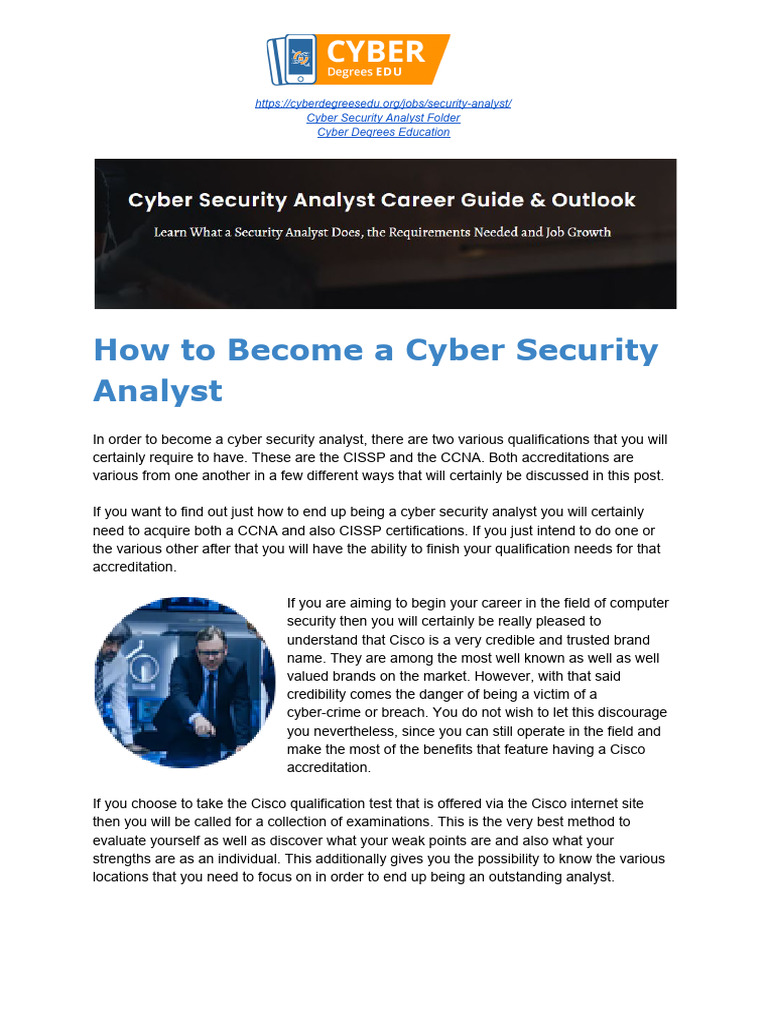 How to Become a Cyber Security Analyst | PDF | Cyberspace
