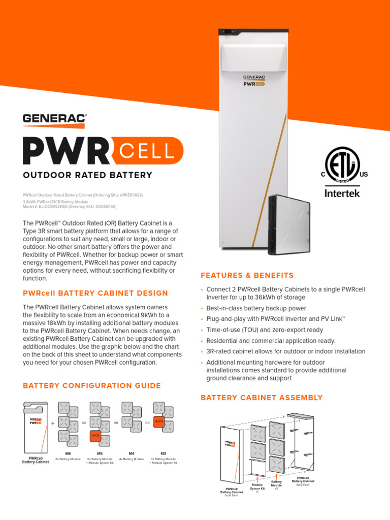 Generac Powercell Battery (ENIUM COOPERATIVAS) | PDF | Energy ...