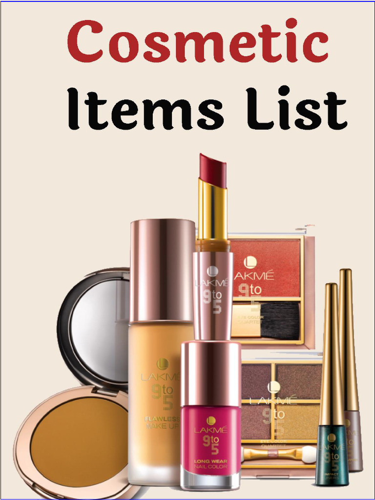 All Cosmetic Items Products Name List 2025 628 | PDF | Cosmetics | Skin ...