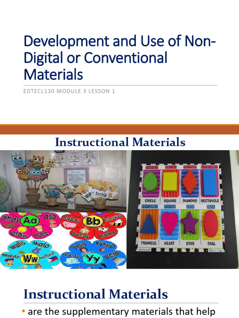 Lesson 6A - Development and Use of Non-Digital or Conventional ...