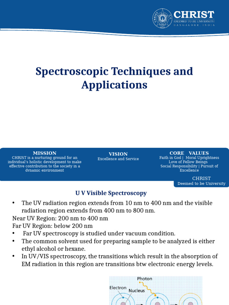 UV-Visible Spectroscopy Techniques Overview | PDF | X Ray Photoelectron ...