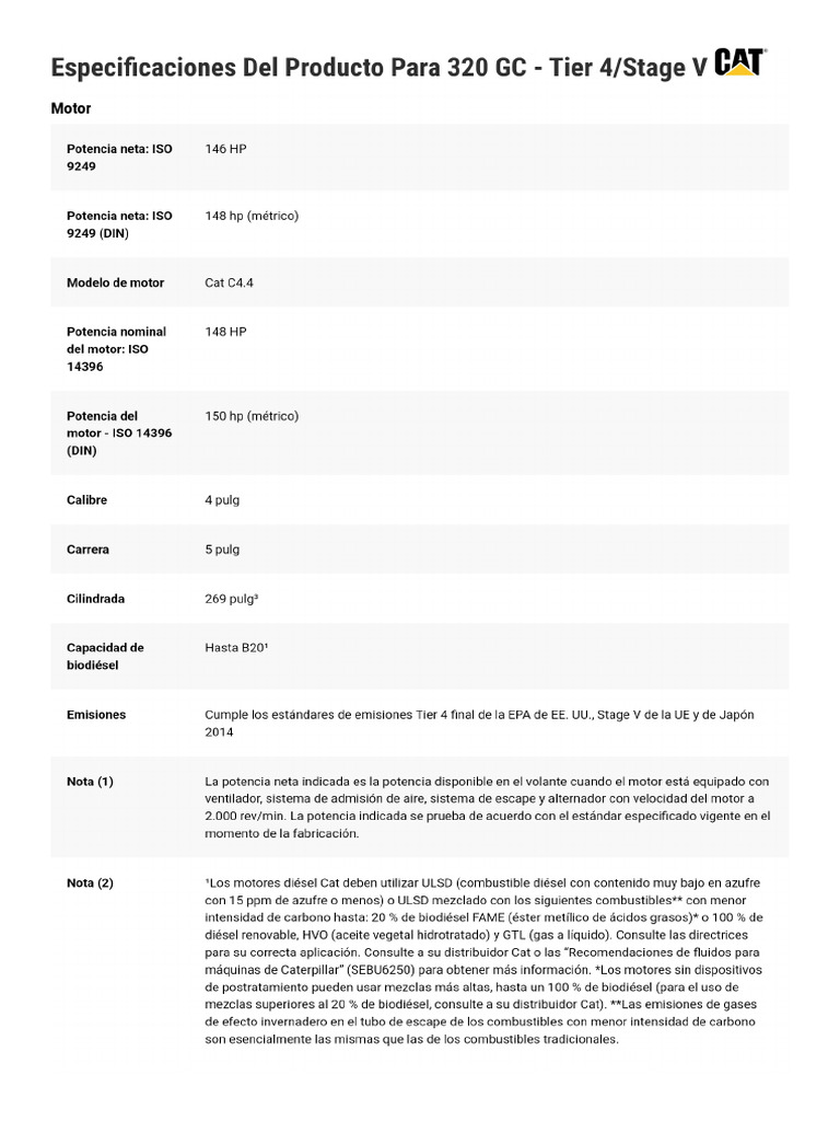 320 GC Tier 4 Stage V | PDF