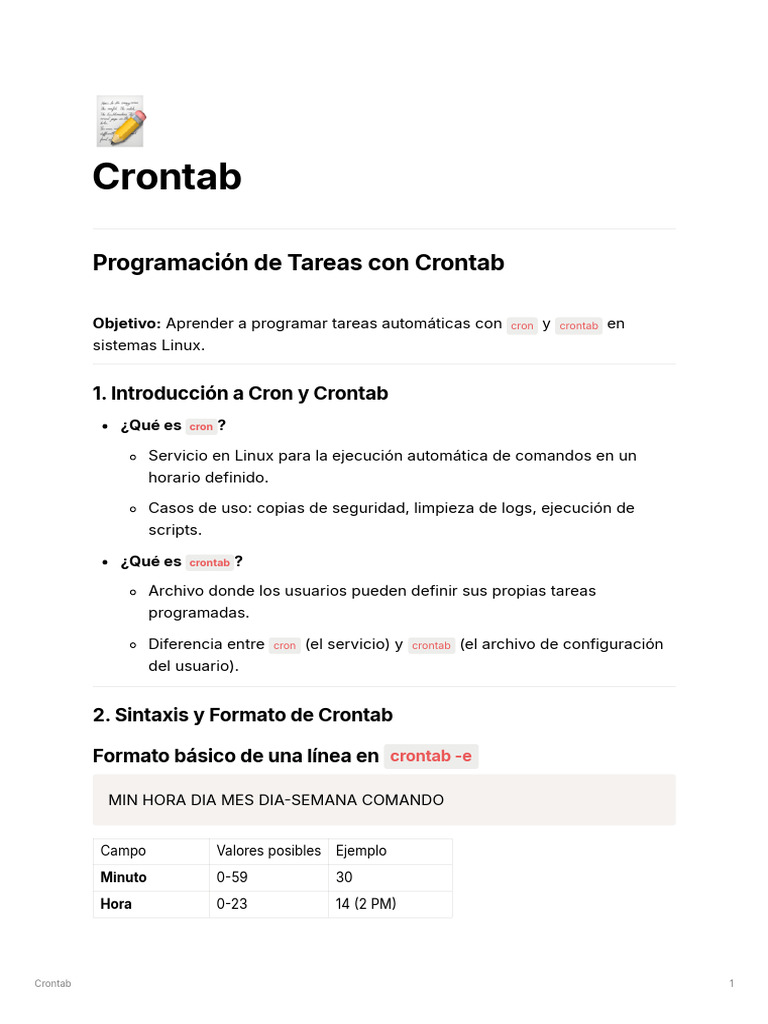 Cron Tab | PDF | Software | Informática
