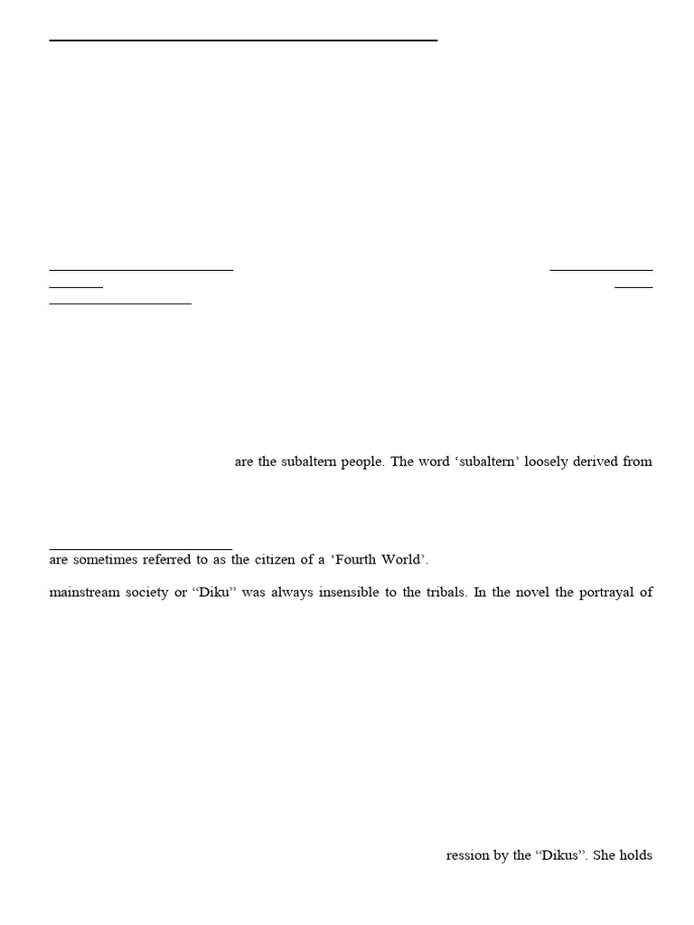 Subaltern Approach To Chotti Munda | PDF