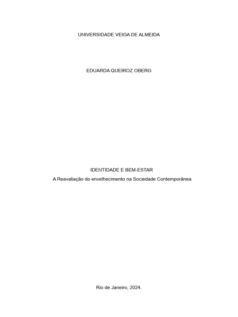 Envelhecimento: Identidade e Bem-Estar | PDF | Envelhecimento | Psicologia