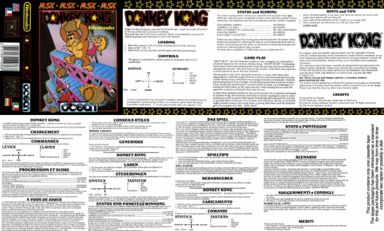 Jeu Donkey Kong Pour MSX Sony - Version Rare Et Rétro