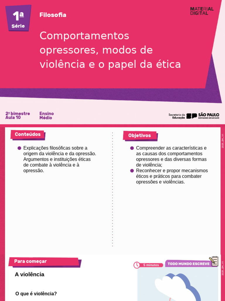 Aula 10 - Comportamentos Opressores, Modos de Violência e o Papel Da ...