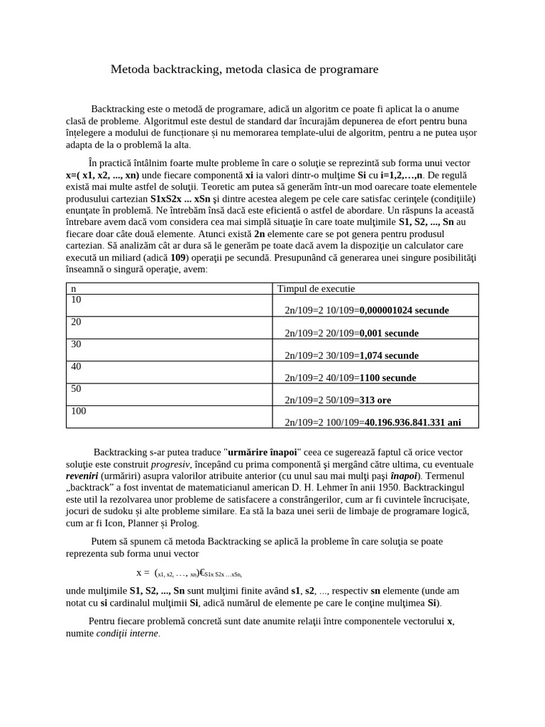 Metoda Backtracking | PDF