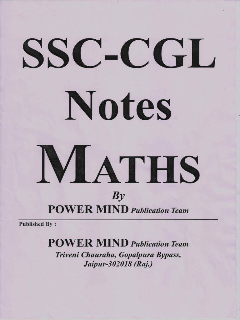 SSC CGL Maths Notes PDF Guide | PDF