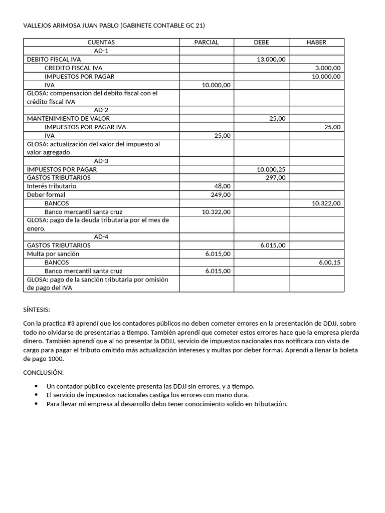 CUENTAS Practica 3 | PDF | Impuesto al valor agregado | Impuestos