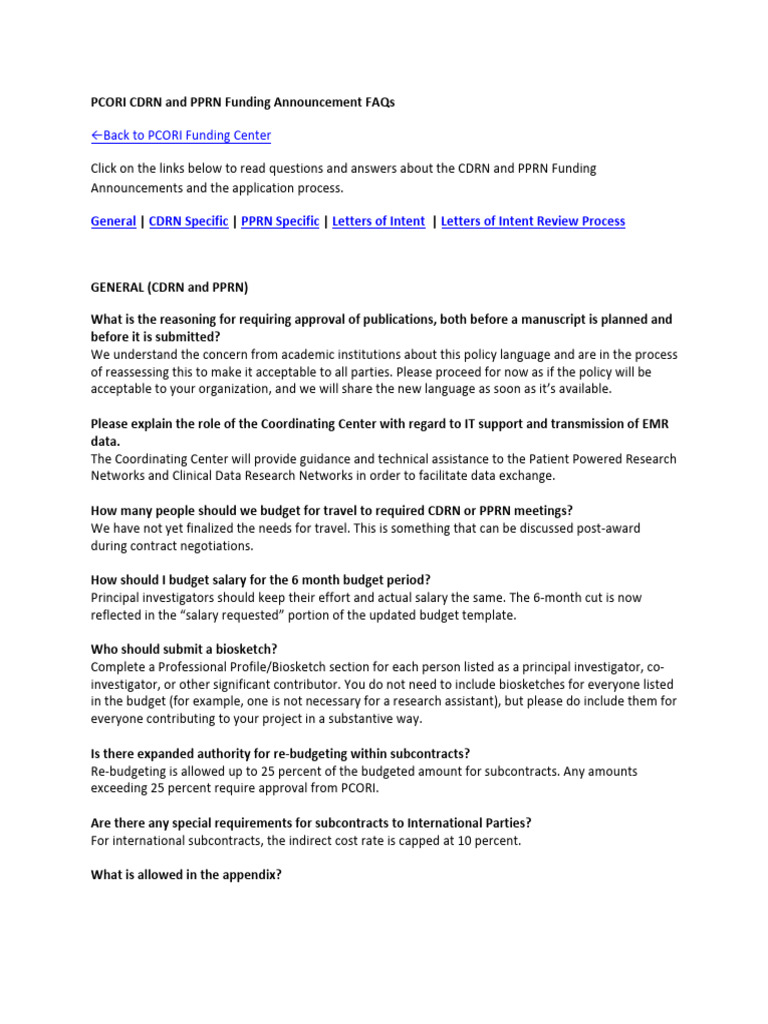 Understanding CDRN and PPRN Funding | PDF | Electronic Health Record ...
