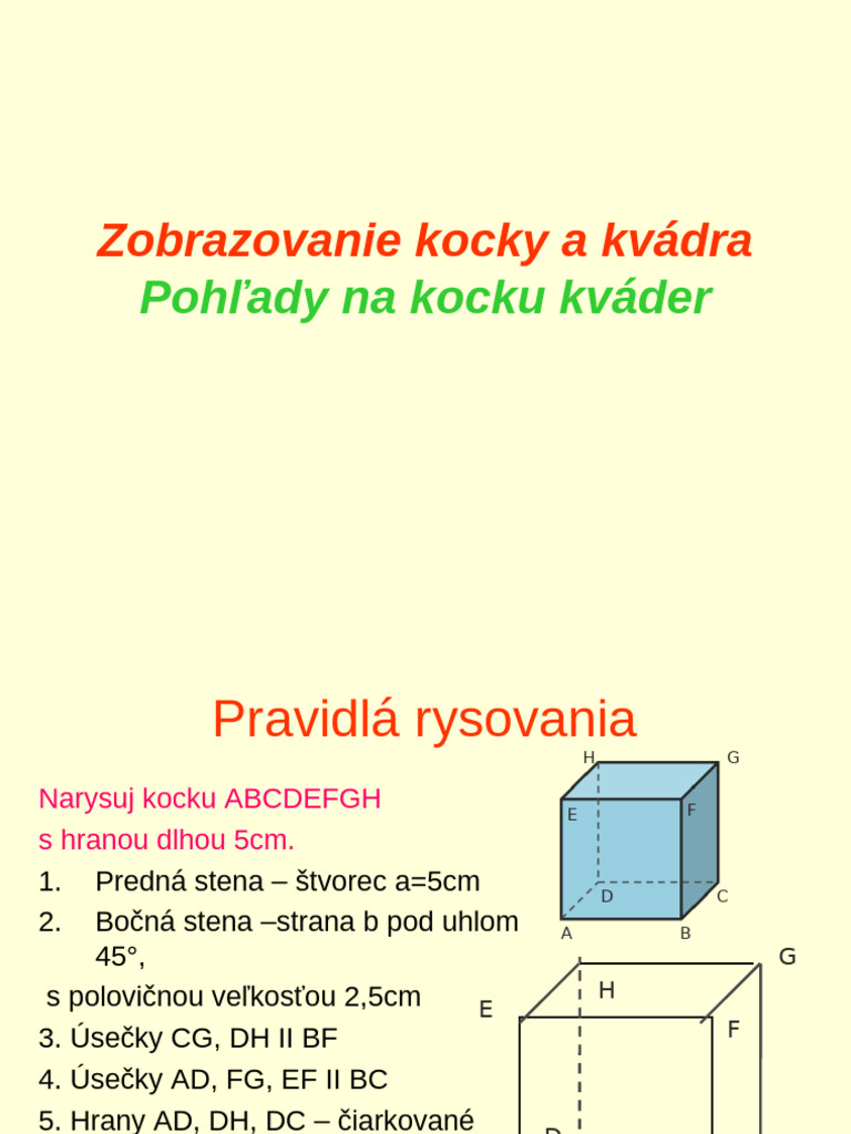 Zobrazovanie Kocky A Kvadra | PDF