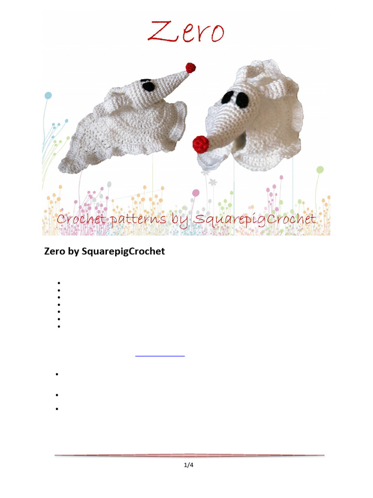 Zero Crochet Pattern by Square Pig Crochet | PDF | Crochet | Amigurumi