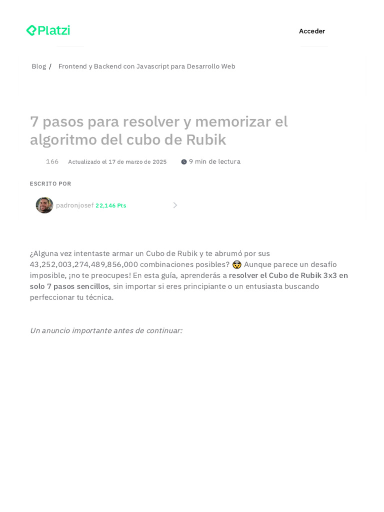 Cómo Resolver El Cubo De Rubik 3x3 Paso A Paso Pdf