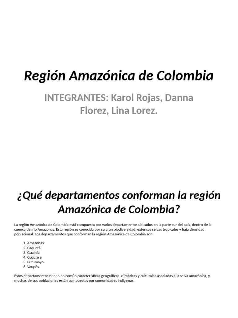 Características de la Región Amazónica | PDF | Selva | Colombia