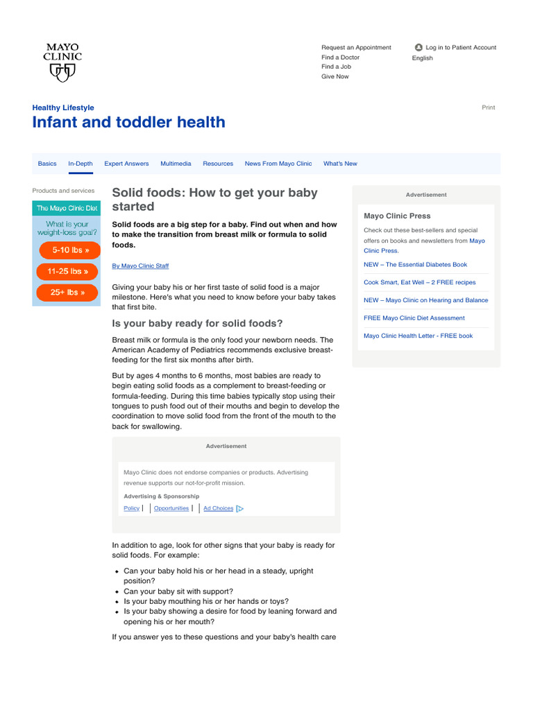 Introducing Solid Foods to Babies | PDF | Food Allergy | Infants