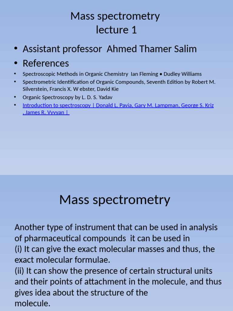 Mass Spectrometry Fundamentals | PDF | Mass Spectrometry | Electrospray ...