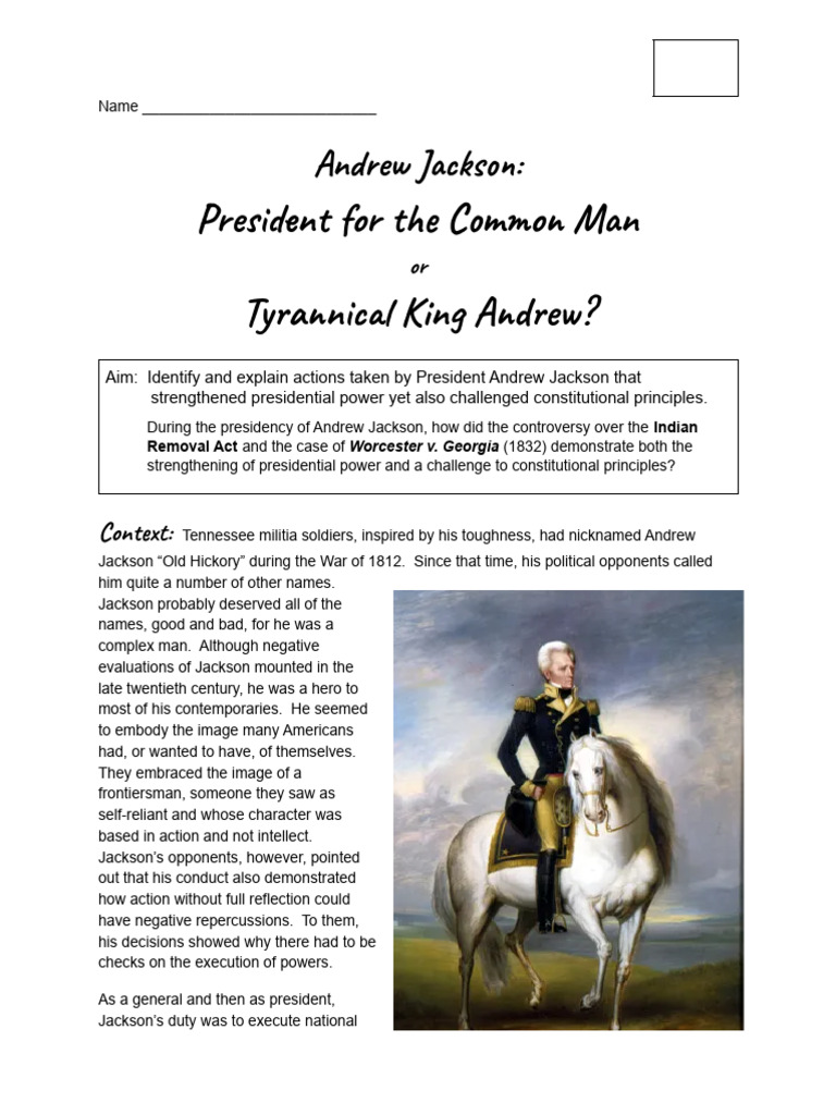 Aiden Holliman - Jacksonian Democracy | PDF | Trail Of Tears | Native ...