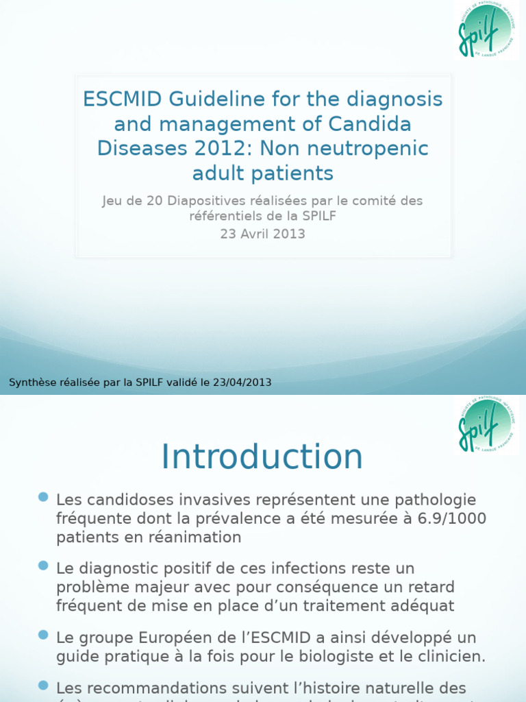 SPILF Groupe Reco ESCMID Fongique Adults 2012 | PDF | Candidose ...