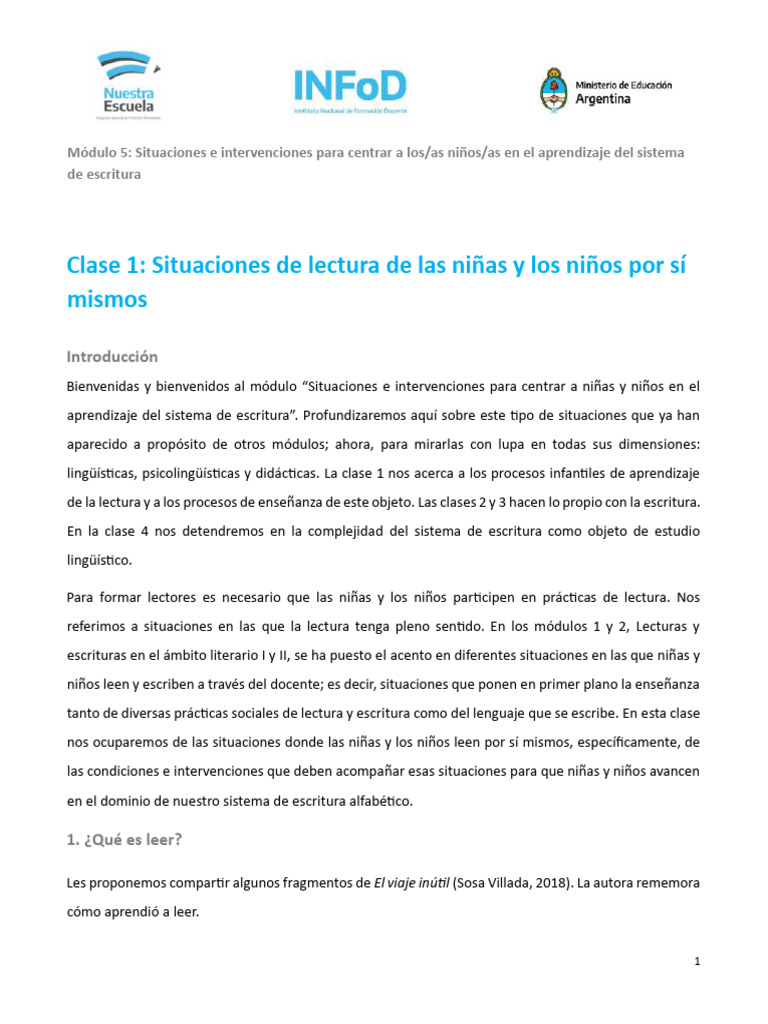Aprendizaje de la lectura en niños | PDF | Enseñando | Aprendizaje