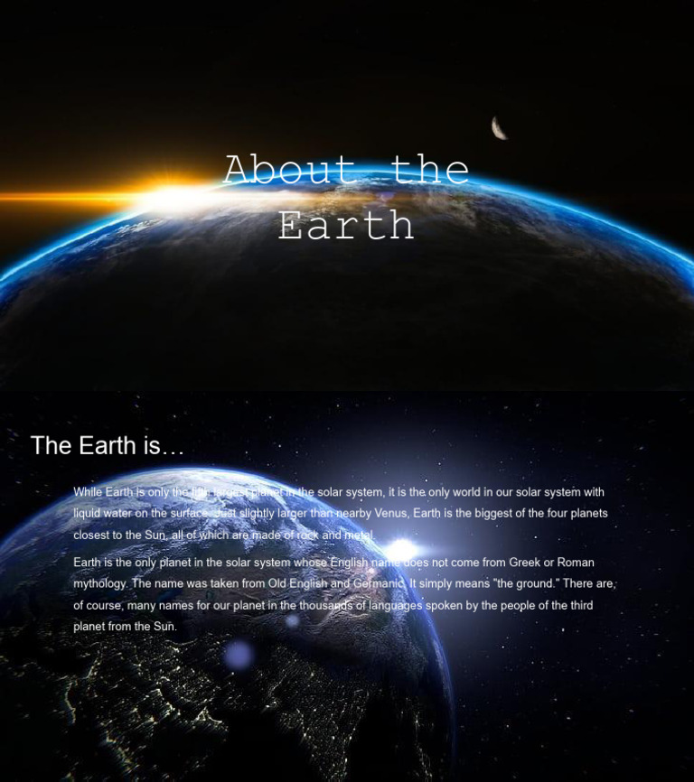 Characteristics of Planet Earth | PDF