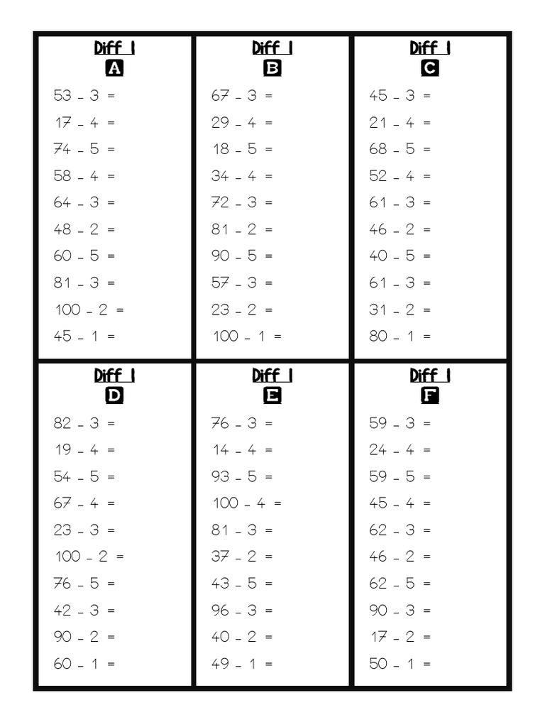 Math Difference Problems and Solutions | PDF