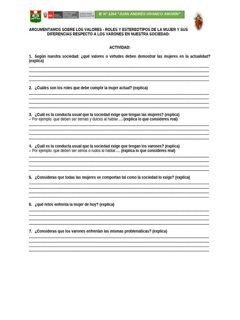 Valores - Roles y Estereotipos de La Mujer | PDF