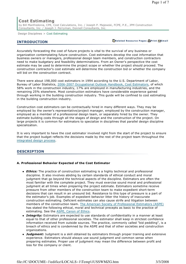 Cost Estimation | PDF | Building Information Modeling | General Contractor