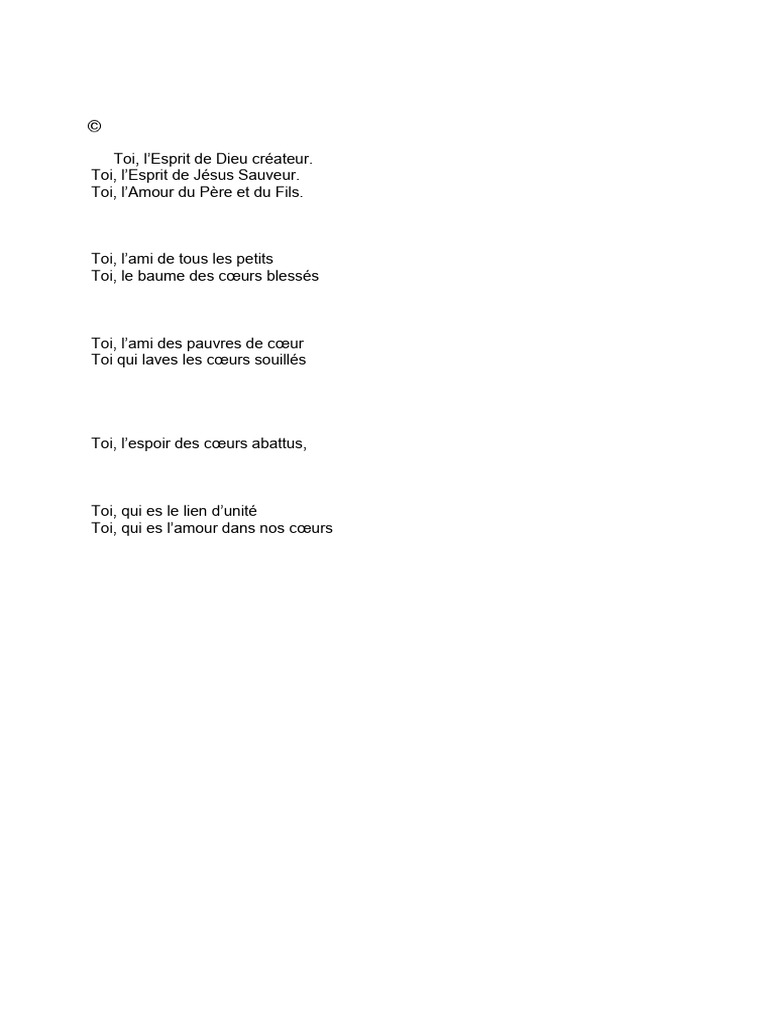 Hymne "Viens Esprit de Dieu" | PDF