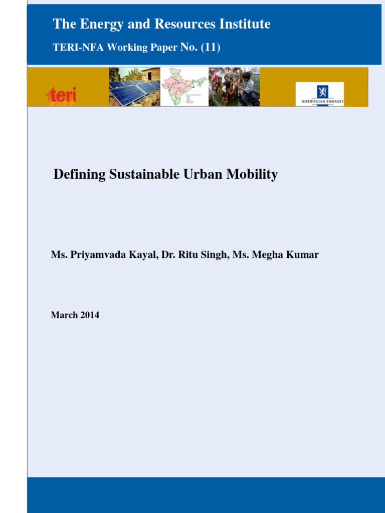 Working Paper 11 Defining Sustainable Urban Mobility | PDF | Transport ...