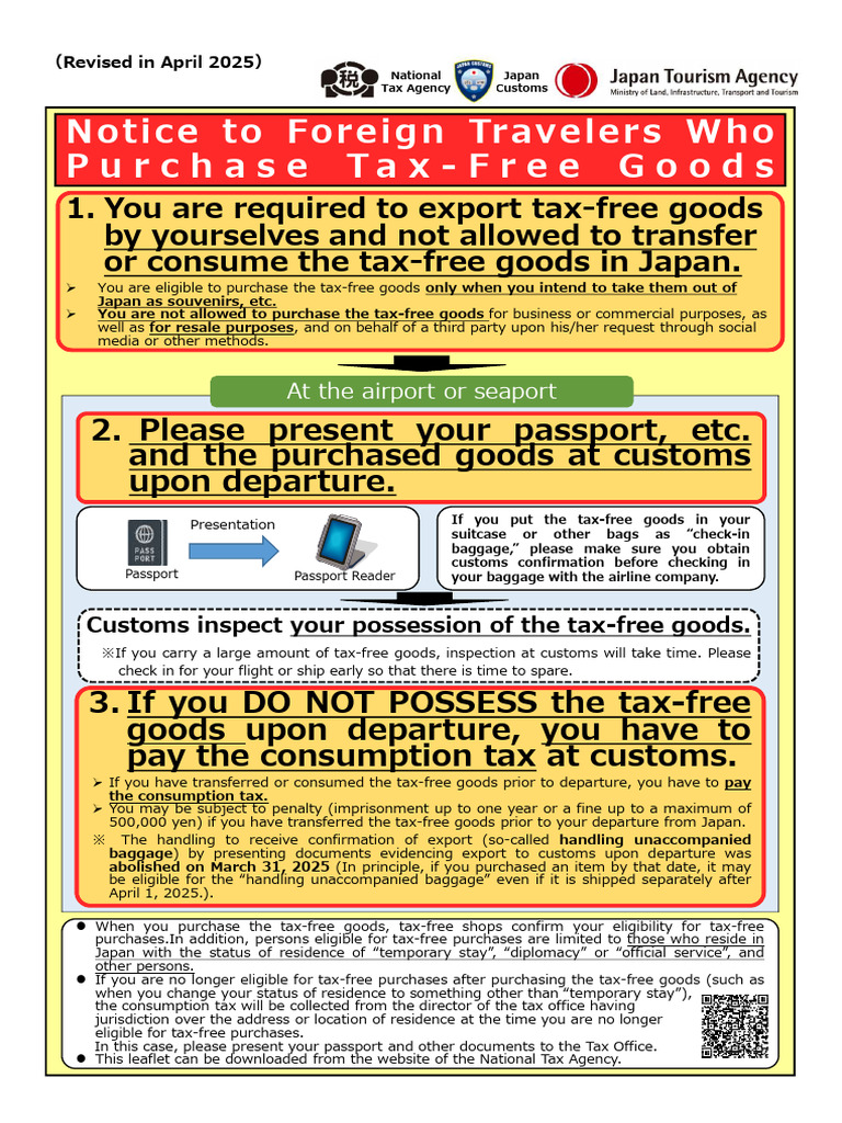 Tax-Free Goods Guidelines for Travelers | PDF | Goods | Customs