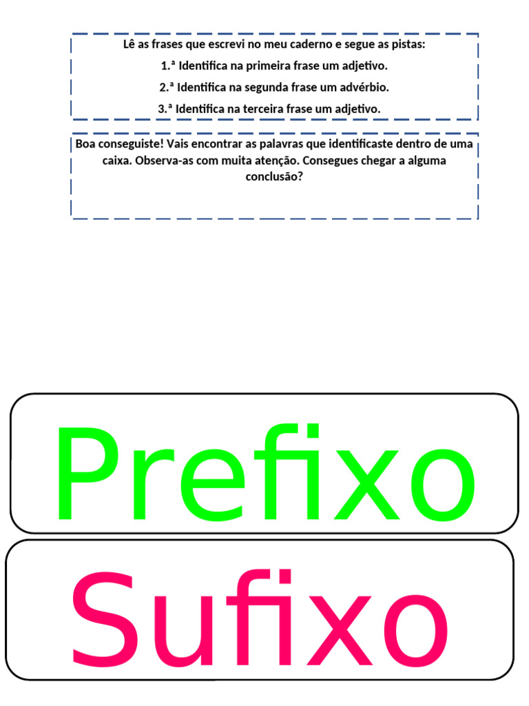 Identificação de Prefixos e Sufixos | PDF