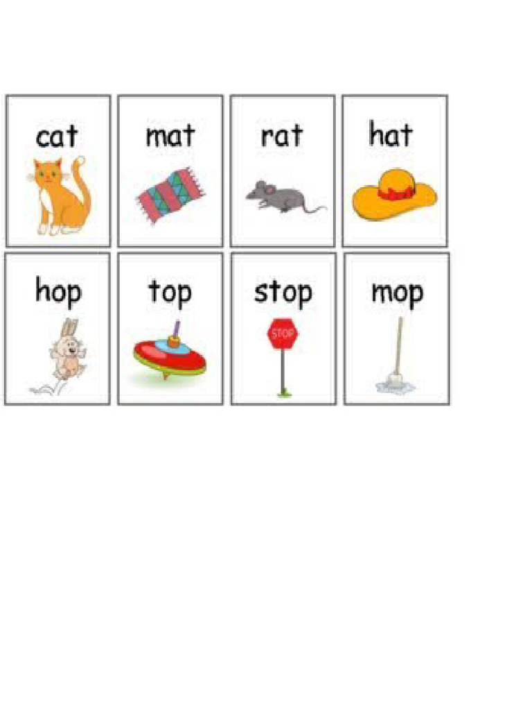 Rhyming Words - Pictures | PDF