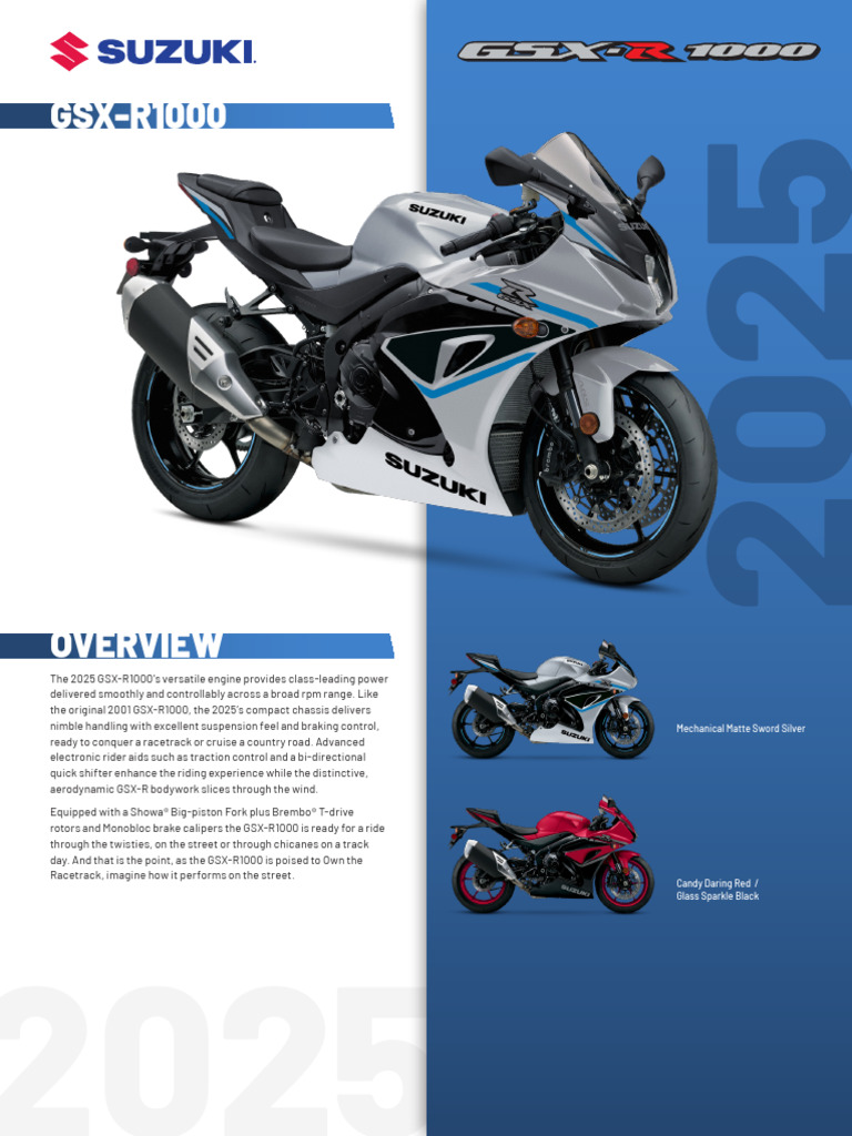 2025 Sportbike GSXR1000 OSR30 | PDF | Anti Lock Braking System | Engines