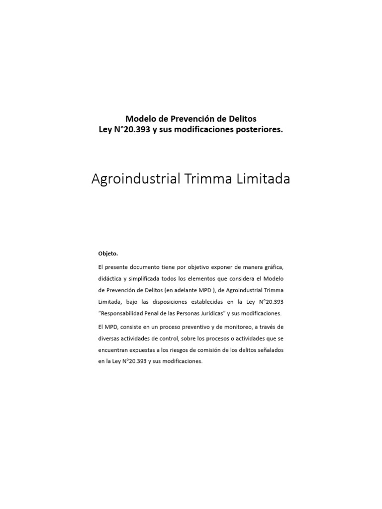 Modelo de Prevención de Delitos Trimma | PDF | Prevención del crimen ...