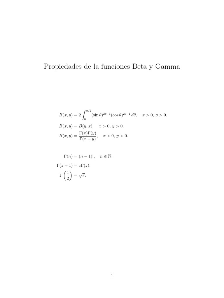 Beta Function | PDF