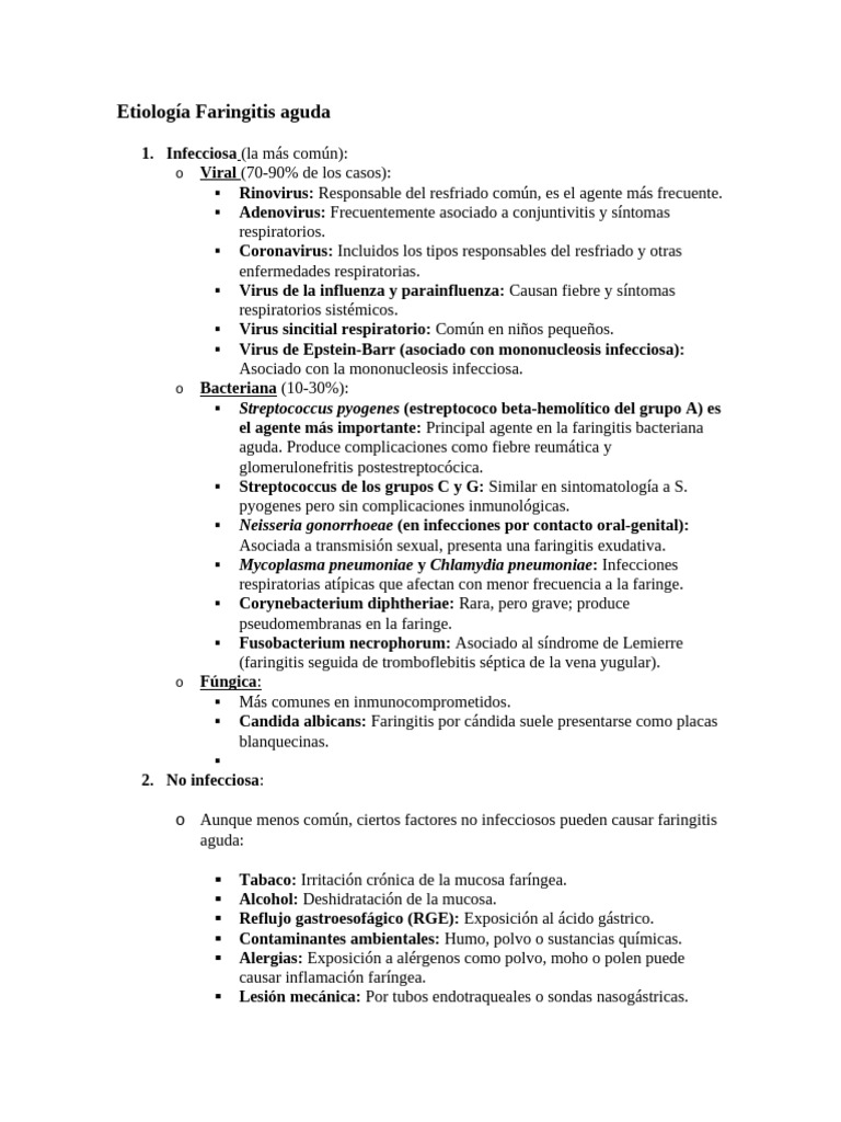 Causas y Patogenia de la Faringitis | PDF | Inflamación | Infección