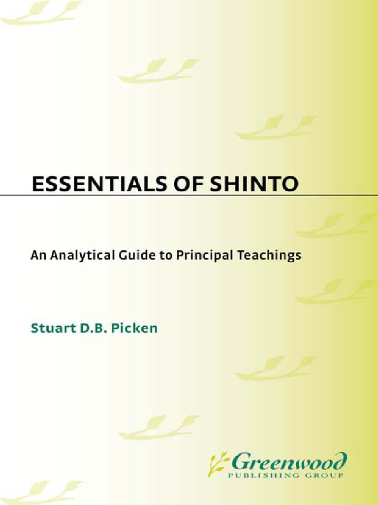 Essentials of Shinto - Stuart D.B. Picken | PDF | Shinto | Creed