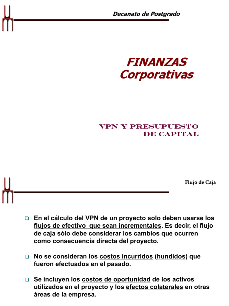 Análisis de VPN y Flujo de Caja en Proyectos | PDF | Presupuesto ...