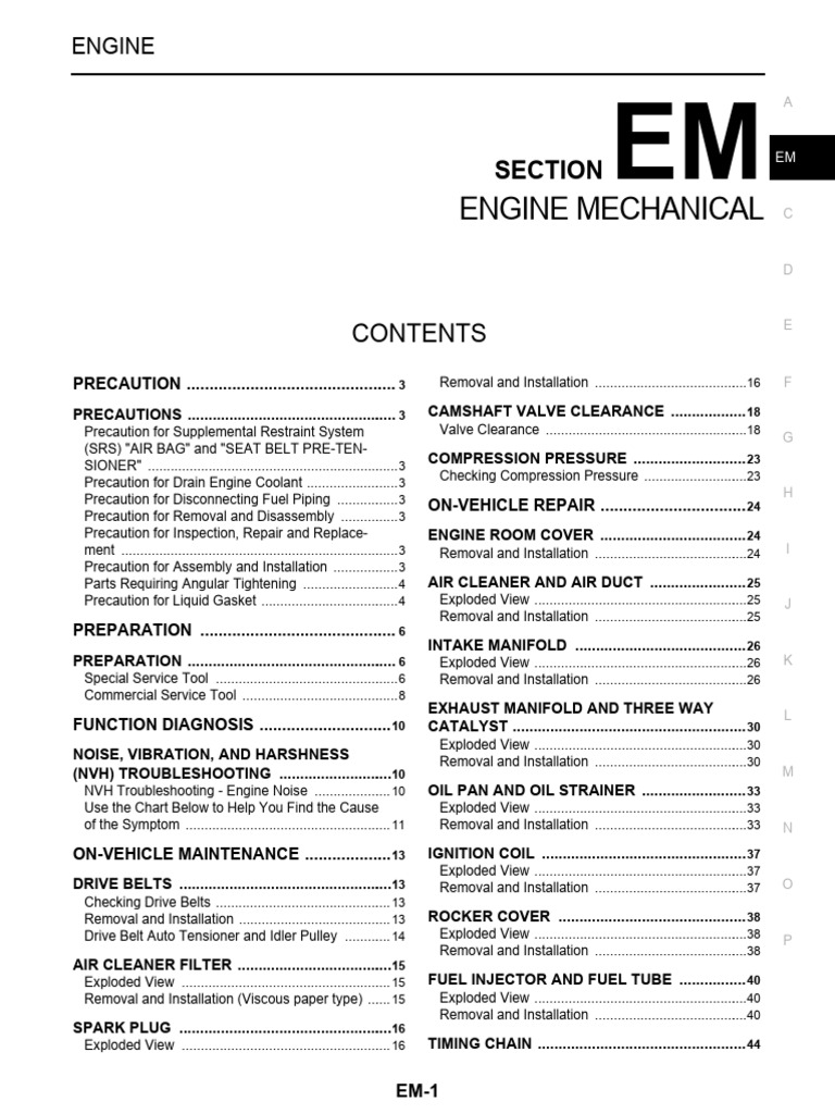 Engine Mechanical: Section | PDF | Belt (Mechanical) | Airbag