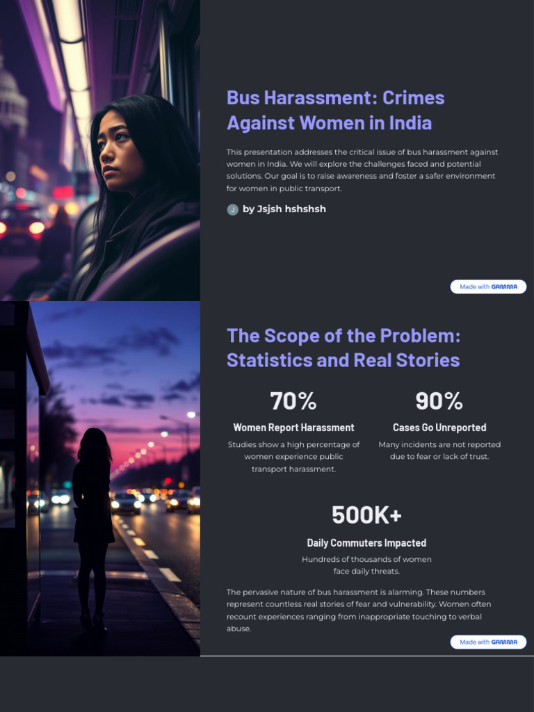 Bus Harassment Against Women in India | PDF | Crimes | Crime & Violence