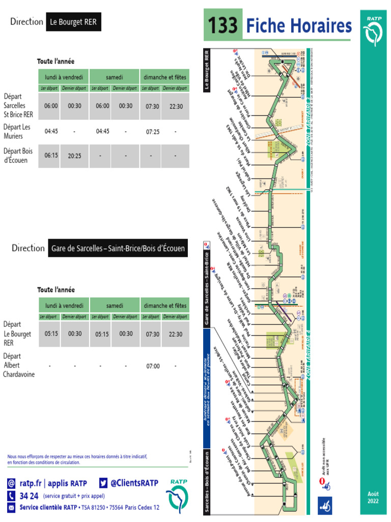 Horaires Bus 133 à Paris | PDF | Transport public | Électrification ...