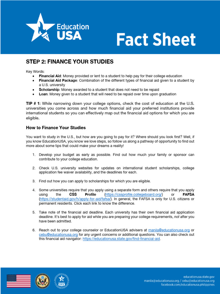 Financing Your U.S. Education Guide | PDF | Student Financial Aid In ...