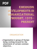 Emerging Developments in Organizational Thought, 1975