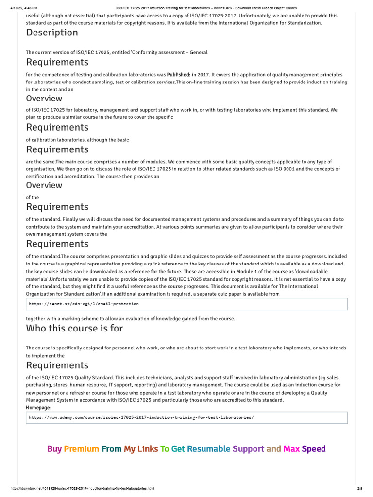 ISO - IEC 17025 2017 Induction Training For Test Laboratories downTURK ...