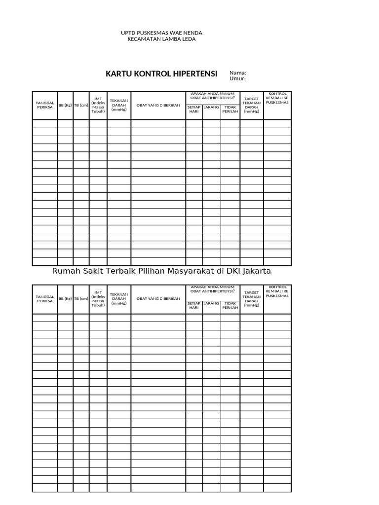 Kartu-Kontrol-Hipertensi | PDF