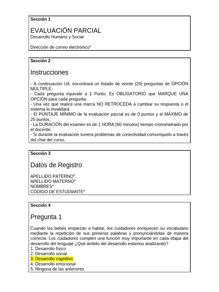 Examen Parcial Virtual Desarrollo Humano y Social | PDF | Teoría de ...
