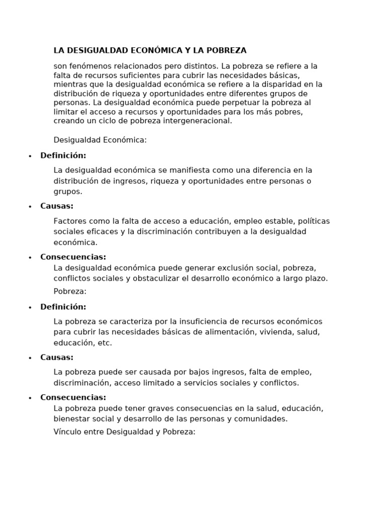 La Desigualdad Económica y La Pobreza | PDF | Deforestación | Gases de ...