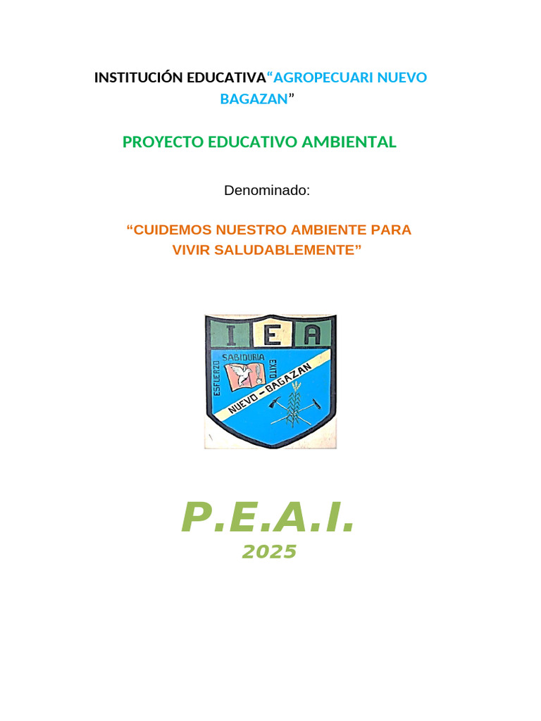 Proyecto Educativo Ambiental 2025 | PDF | Sustentabilidad | Residuos